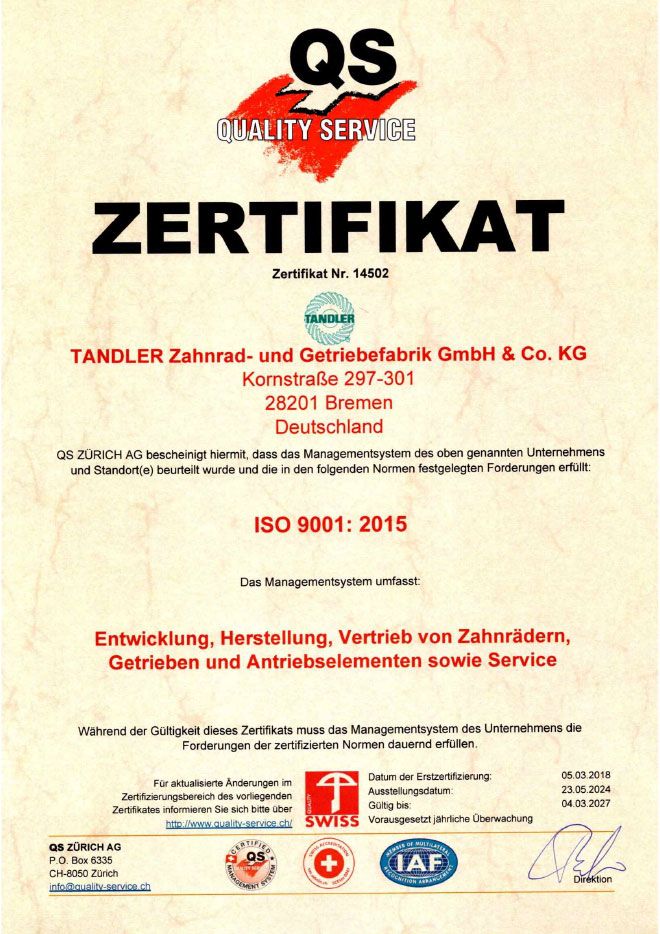 ISO 9001 ZERTIFIKAT